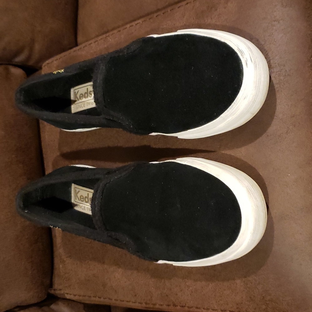 Keds black suede slip on 8
